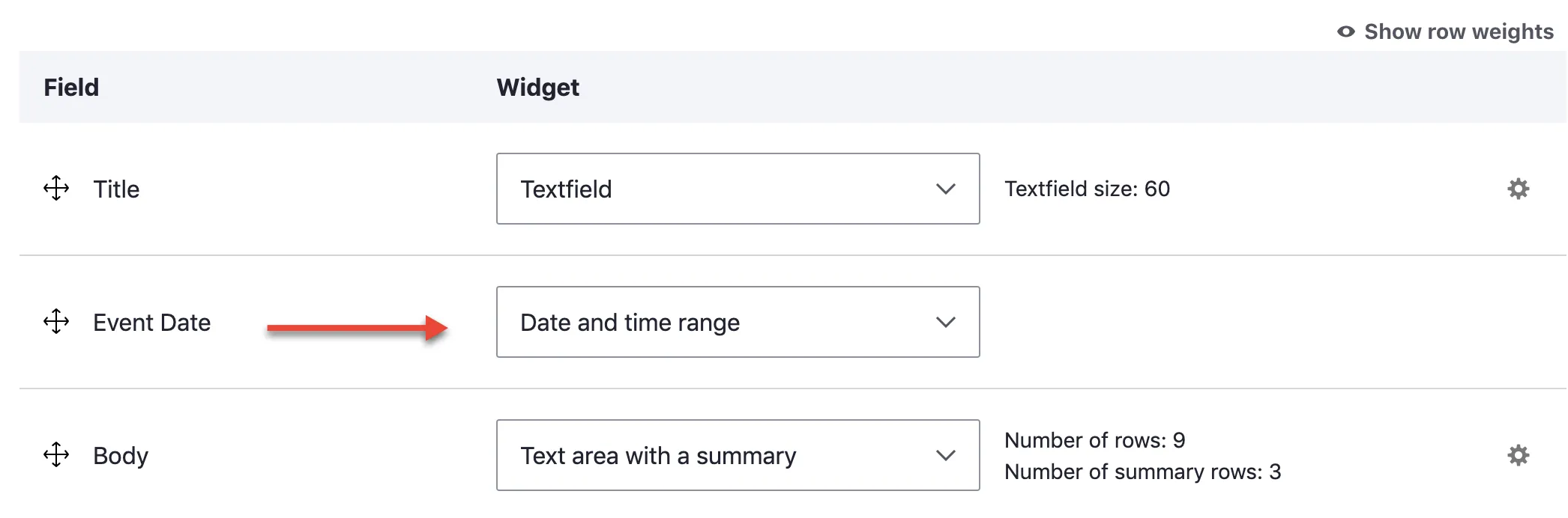 The image above shows the datetime range formatter in the Drupal 8 UI.