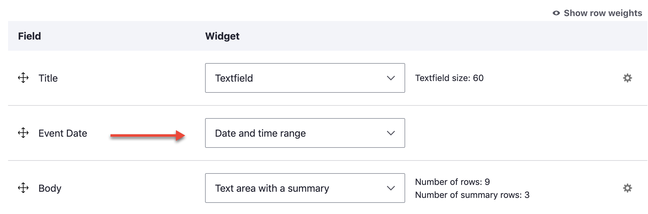 The image above shows the datetime range formatter in the Drupal 8 UI.